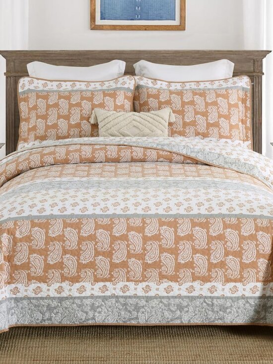 Other - Terracotta Quilts Queen Size,Paisley Comforter Set Queen,Cotton Queen Comforter
